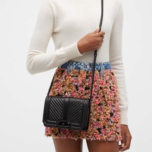 Rebecca Minkoff Love Small Chevron-Quilted Crossbody Bag, used fair condition
